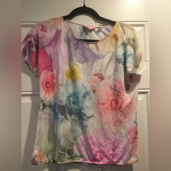 Ted Baker flower women t-shirt size 6 (Ted Baker Size 2) - Picture 2 of 13